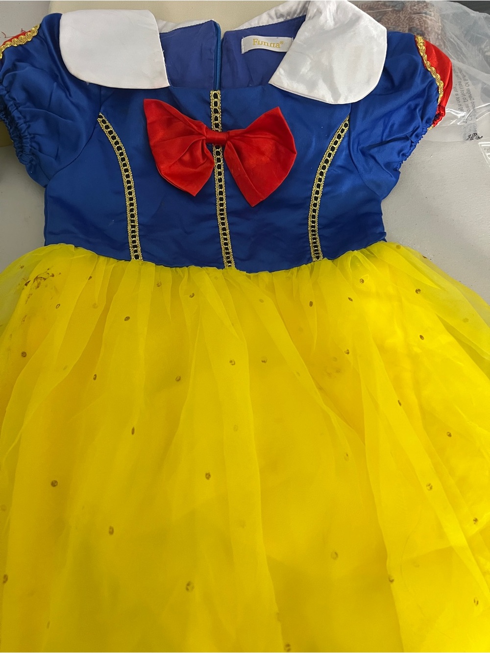 Classic Princess Snow-Inspired Kids Costume Dress - Blue, Yellow, Red